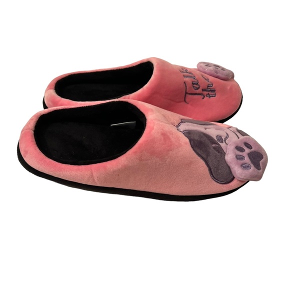 Talk To The Paw Dog Pink and Purple Slippers Size Medium NWOT - Picture 3 of 7
